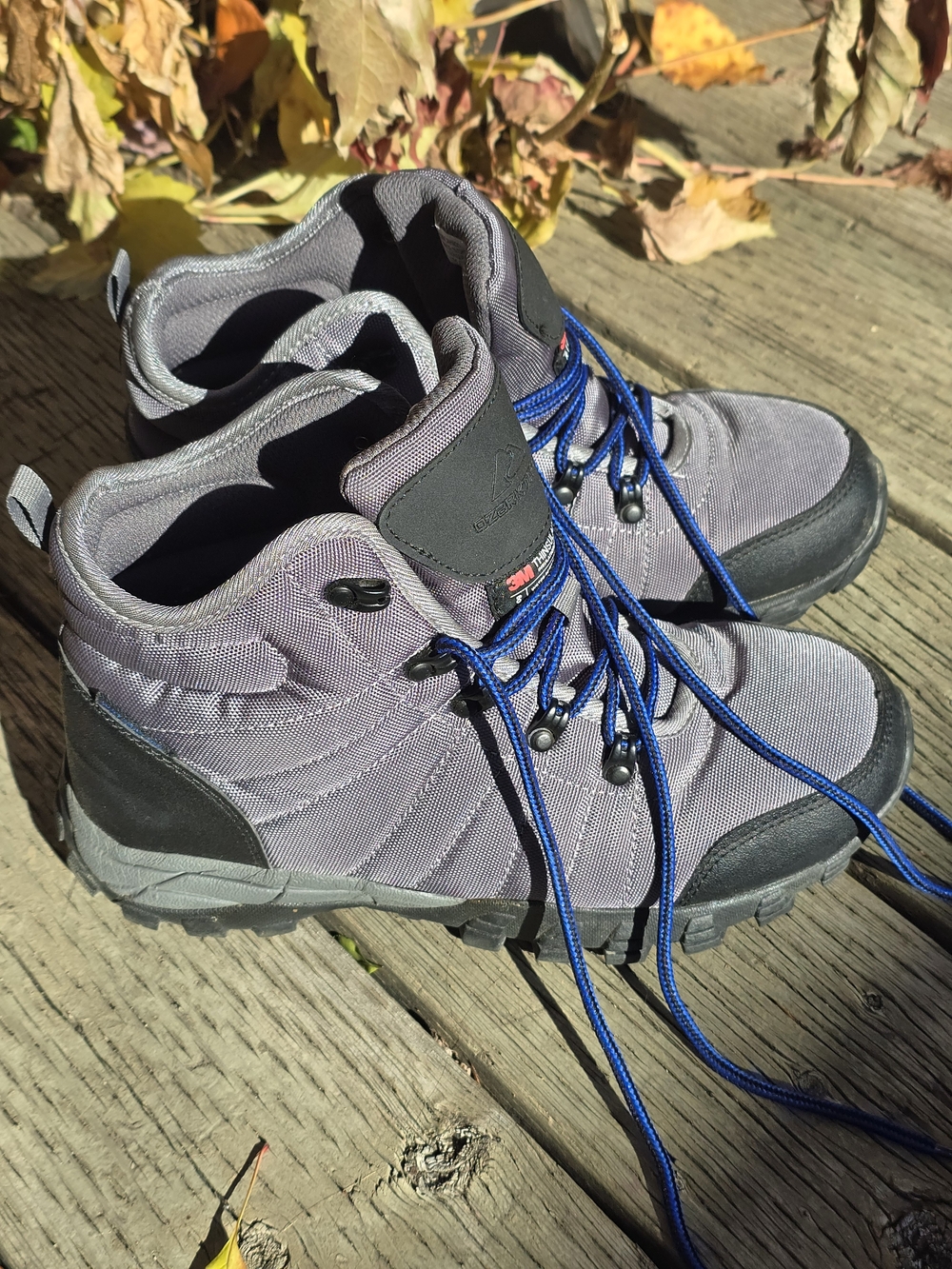 Ozark Trail Gray and Blue Women's Lace-Up Hiking Boots